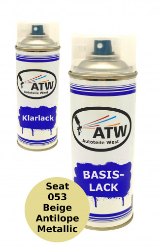 Autolack für Seat 053 Beige Antilope Metallic+400ml Klarlack Set